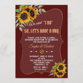 Herfst Aquarel Zonnebloemen Bourgondië I DO BBQ Kaart