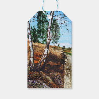 Herfst aquarelschildering cadeaulabel