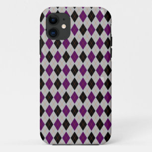 Herfst Argyle Zwart Paarse Patroon Case-Mate iPhone Case