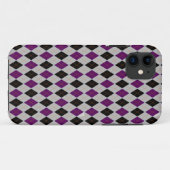 Herfst Argyle Zwart Paarse Patroon Case-Mate iPhone Case (Achterkant (horizontaal))