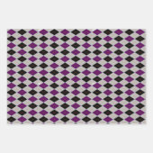 Herfst Argyle Zwart Paarse Patroon Inpakpapier Vel (Voorkant 2)
