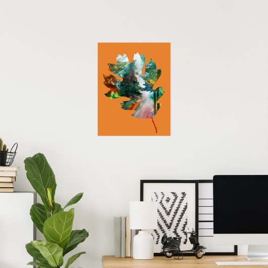 Herfst Art, Autumn Leaf Poster (Thuiskantoor)