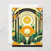 Herfst - Art Deco - AI Feestdagenkaart (Voorkant / Achterkant)