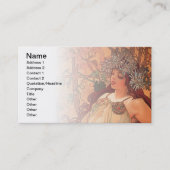 Herfst Art Nouveau door Alphonse Mucha Visitekaartje (Voorkant)