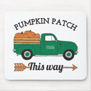 Herfst Art Pompoen Patch Oud Boerderij Truck Art Muismat
