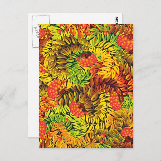 Herfst Ashberry bladeren Briefkaart (Voorkant / Achterkant)