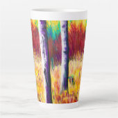 Herfst Aspen Abstracte latte Mok (Voorkant)