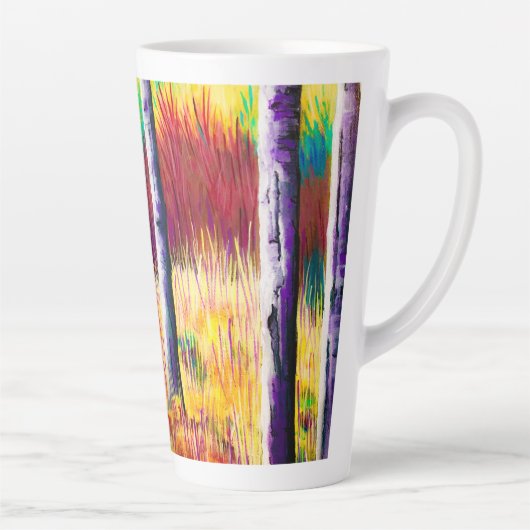 Herfst Aspen Abstracte latte Mok (Rechts)