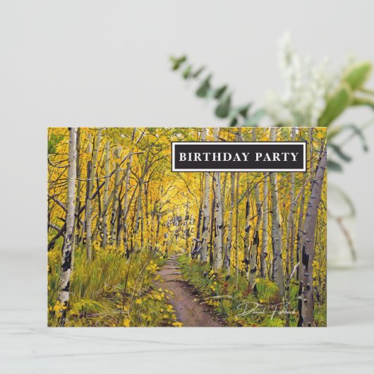 Herfst Aspen-boombos (Staand voorkant)