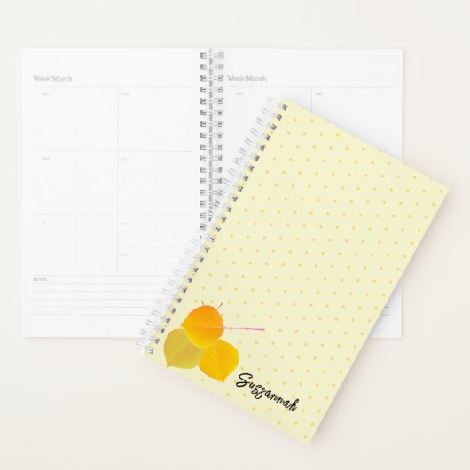 Herfst Aspen Cluster op Oranje Polka Dot Pattern Planner (Display)