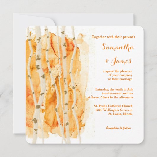 Herfst Aspen Grove Aangepaste huwelijksuitnodiging Kaart (Voorkant)