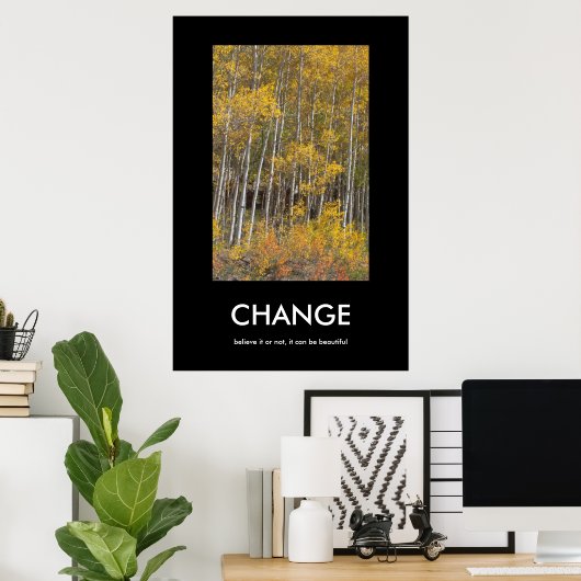 Herfst Aspen Grove CHANGE Inspiration Poster (Thuiskantoor)