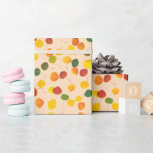 Herfst Aspen laat het Sinaasappel van pasta over Cadeaupapier