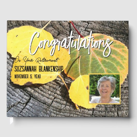 Herfst Aspen Leaves & Custom Photo Special Event Gastenboek (Voorkant)