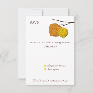 Herfst Aspen Paar RSVP Antwoordkaart Kaartje