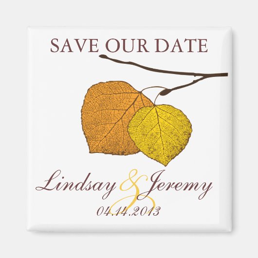 Herfst Aspen Paar Save the Date Magnet (Voorkant)