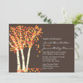 Herfst Aspen Tree Wedding Invitation Kaart (Staand voorkant)