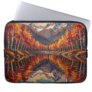 Herfst Aspenmeer Bergreflectie Laptop Sleeve