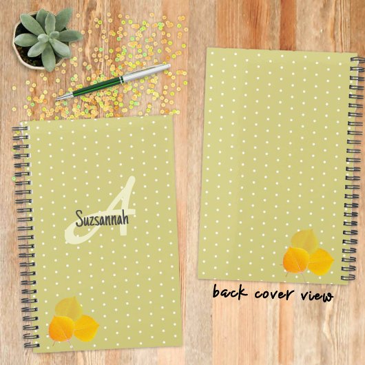 Herfst Aspens Bladeren & Monogram Polka Dot Patroo Planner
