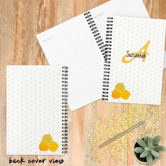 Herfst Aspens Bladeren & Monogram Polka Dot Patroo Planner