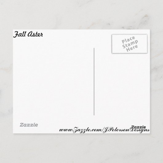 Herfst Aster Briefkaart (Achterkant)