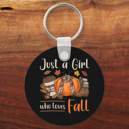 Herfst Autum is een meisje dat van Herfst houdt Sleutelhanger (Voorkant)