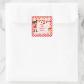 Herfst Autumn Apple die Afrikaans-Amerikaans schop Vierkante Sticker (Tas)