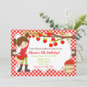 Herfst Autumn Apple Picking Brunette Birthday Kaart (Staand voorkant)