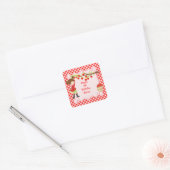 Herfst Autumn Apple Picking Brunette Birthday Part Vierkante Sticker (Envelop)