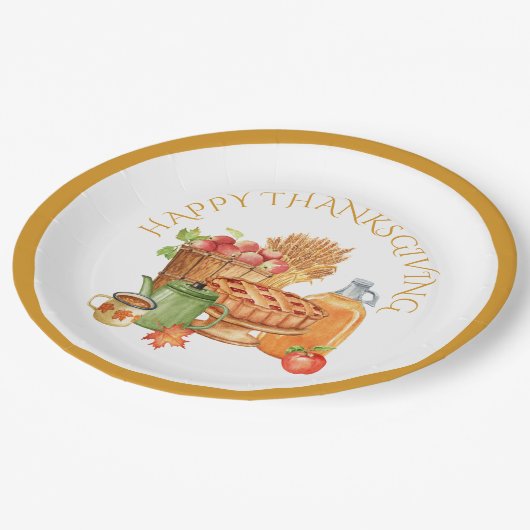 Herfst Autumn Apples, Cider, Apple Pie, Coffee Papieren Bordje (Gekanteld)