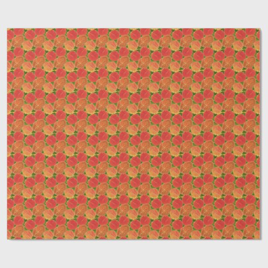 Herfst Autumn Aspen Leaves Pattern Cadeaupapier (Vlak)