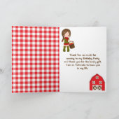 Herfst Autumn Barnyard Verjaardag Bruin Haar Meisj Bedankkaart (Binnen)