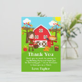 Herfst Autumn Barnyard Verjaardag Bruin Haar Meisj Bedankkaart (Staand voorkant)