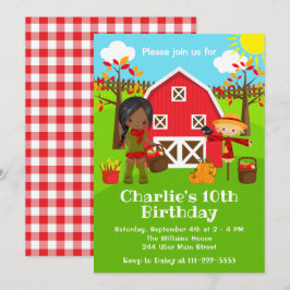 Herfst Autumn Barnyard Verjaardag Donker Huid Meis Kaart