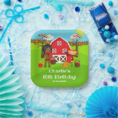 Herfst Autumn Barnyard Verjaardag Donker Huid Meis Papieren Bordje (Feest)