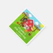 Herfst Autumn Barnyard Verjaardag Donker Huid Meis Servet (Hoek)