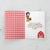 Herfst Autumn Barnyard Verjaardag Zwart Haar Meisj Bedankkaart (Binnen)