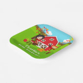 Herfst Autumn Barnyard Verjaardag Zwart Haar Meisj Papieren Bordje (Gebogen)