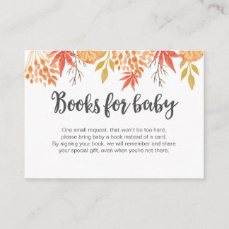Herfst Autumn Book Request Baby shower Insert Card Informatiekaartje