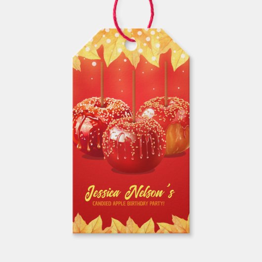 Herfst Autumn Candided Apple Party Cadeaulabel (Voorkant)