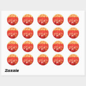 Herfst Autumn Candided Apple Party Ronde Sticker (Vel)