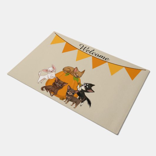 Herfst Autumn Chihuahua door Mat (Schuin)