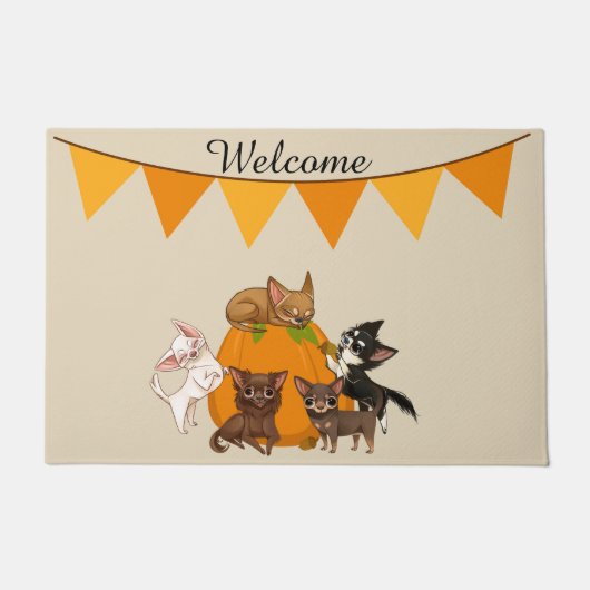 Herfst Autumn Chihuahua door Mat (Voorkant)