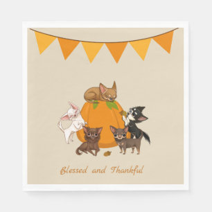 Herfst Autumn Chihuahua Thanksgiving Napkins Servet