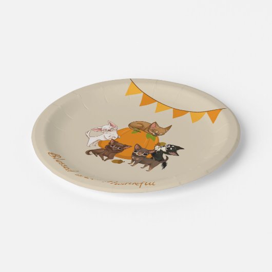 Herfst Autumn Chihuahua Thanksgiving Papieren Bord (Gekanteld)