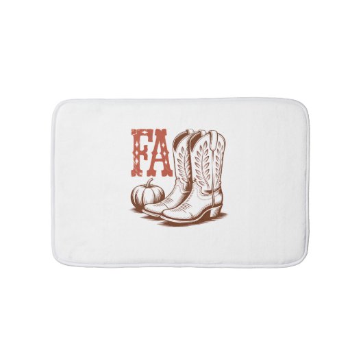 Herfst Autumn Cowgirl Pumpkin Badmat (Voorkant)