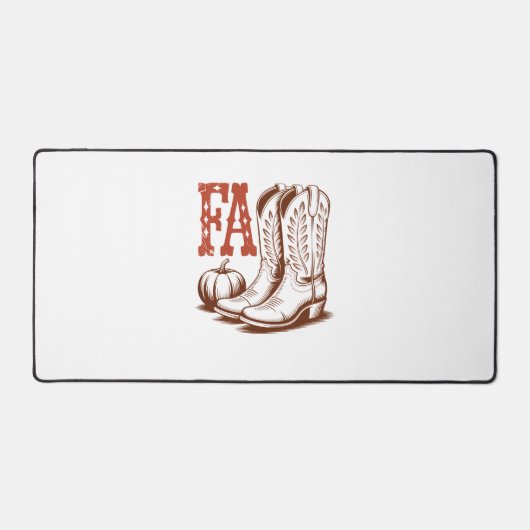 Herfst Autumn Cowgirl Pumpkin Bureaumat (Voorkant)