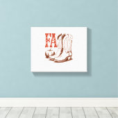 Herfst Autumn Cowgirl Pumpkin Canvas Afdruk (Insitu (Houten vloer))