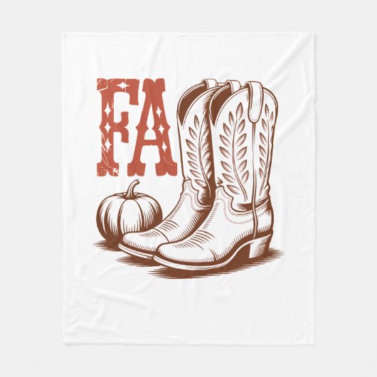 Herfst Autumn Cowgirl Pumpkin Fleece Deken (Voorkant)