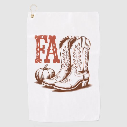 Herfst Autumn Cowgirl Pumpkin Golfhanddoek (Voorkant)